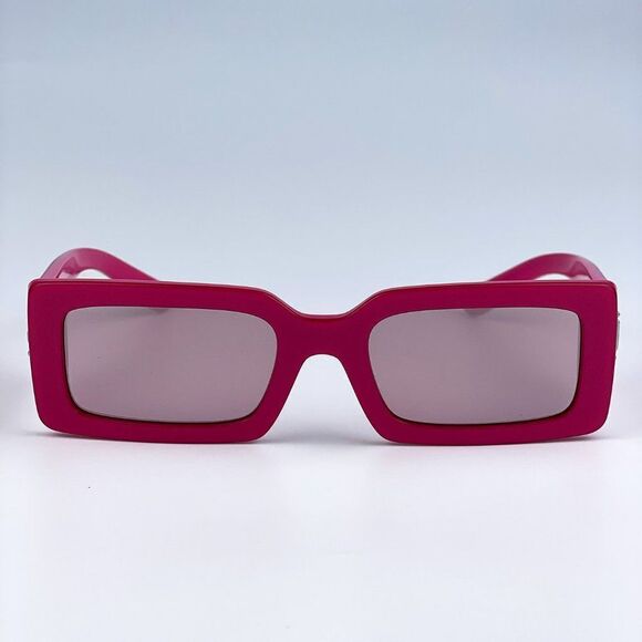 NEW D&G DG4416 33794Z Metallic Pink Mirror Silver Rectangle Women Sunglasses - Picture 3 of 12
